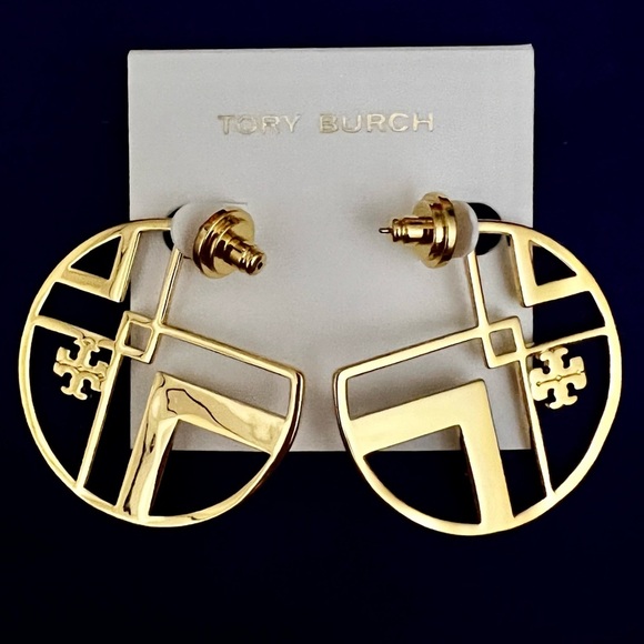 🆕 Tory Burch Authentic Gold Hoop Earrings At Awesome Prices To Buy Now & Save - Picture 6 of 14